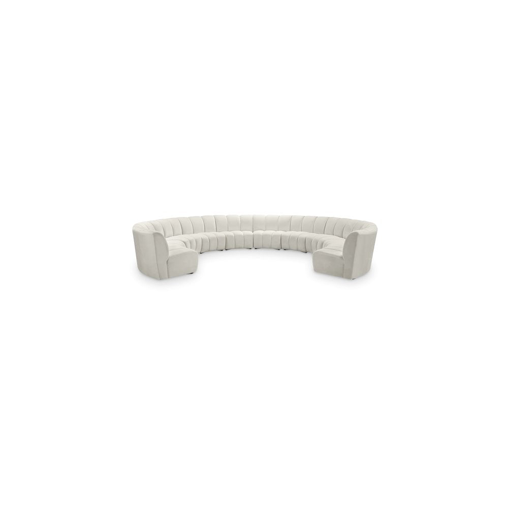 Infinity Cream Velvet 10pc. Modular Sectional