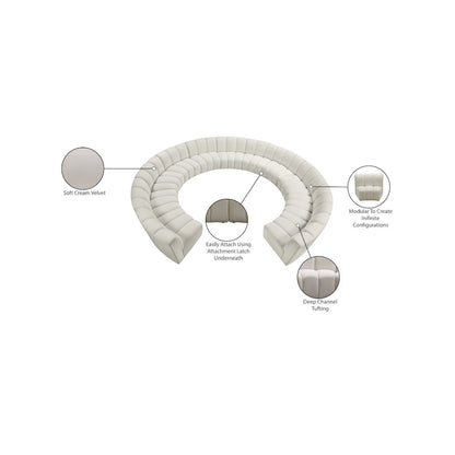 Infinity Cream Velvet 11pc. Modular Sectional