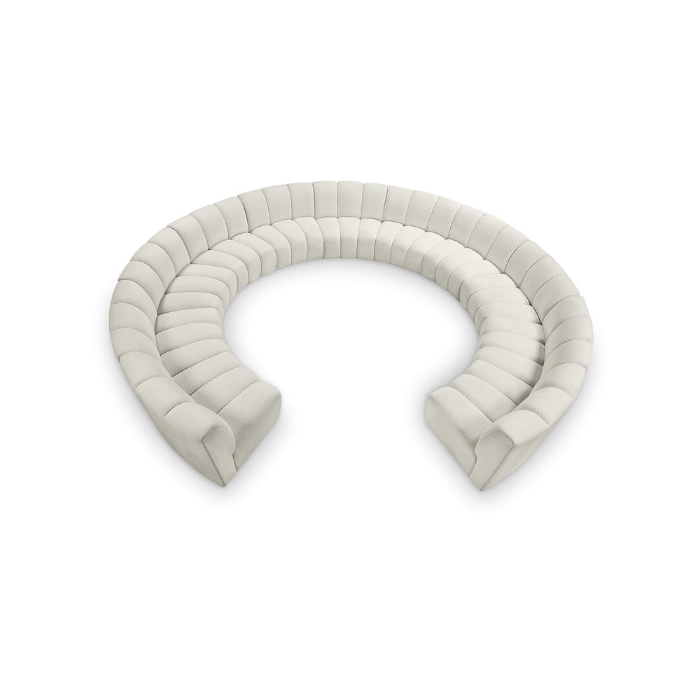 Infinity Cream Velvet 11pc. Modular Sectional
