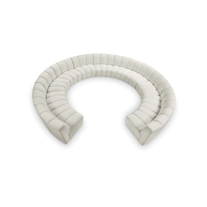 Infinity Cream Velvet 11pc. Modular Sectional