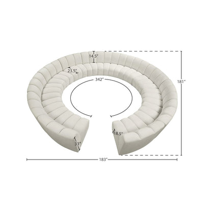 Infinity Cream Velvet 12pc. Modular Sectional