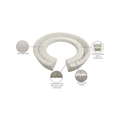 Infinity Cream Velvet 12pc. Modular Sectional