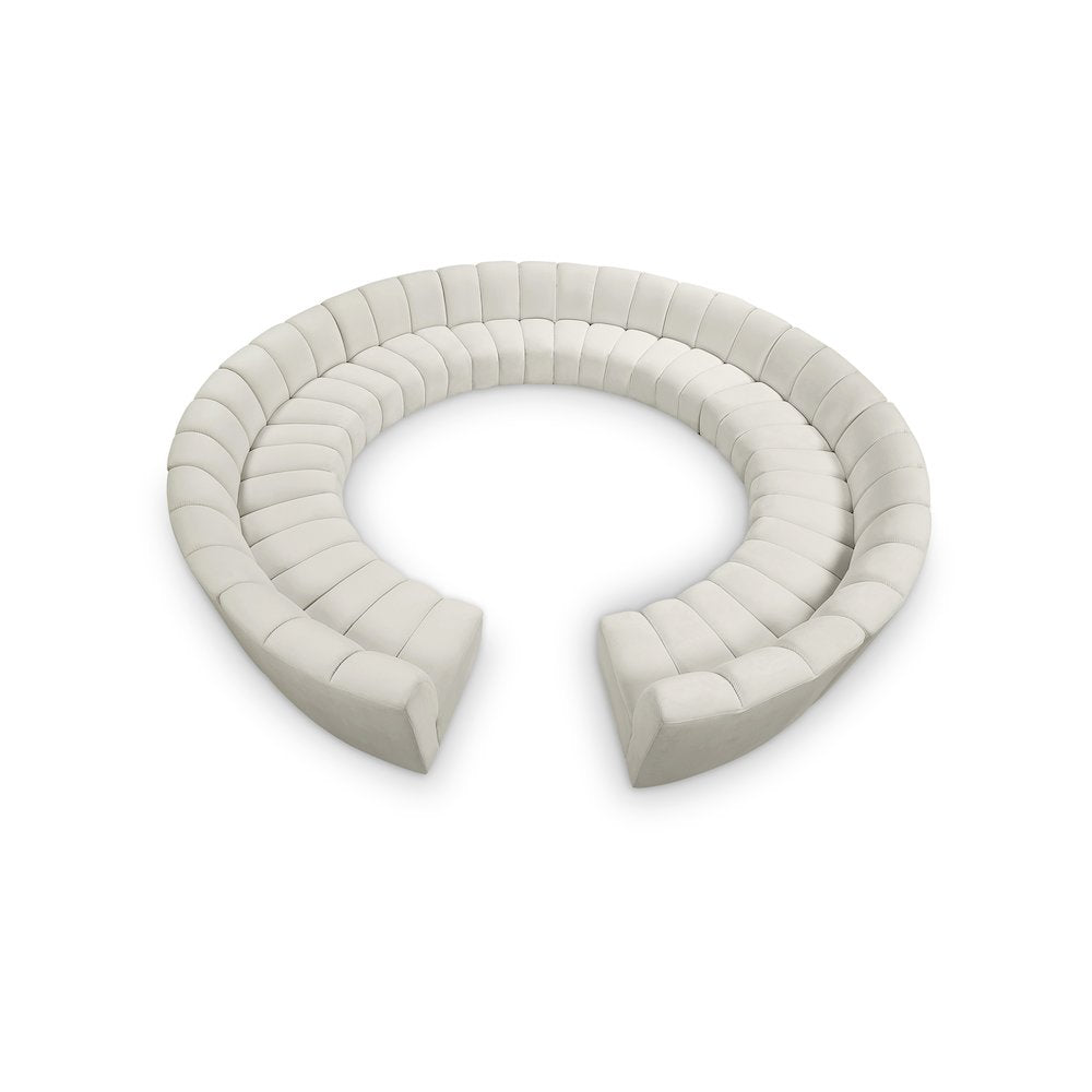 Infinity Cream Velvet 12pc. Modular Sectional