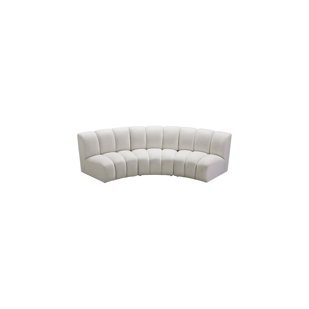 Infinity Cream Velvet 3pc. Modular Sectional