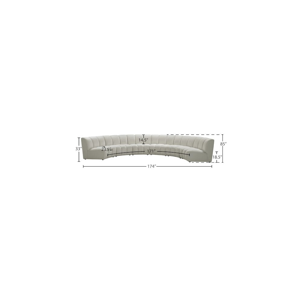 Infinity Cream Velvet 6pc. Modular Sectional