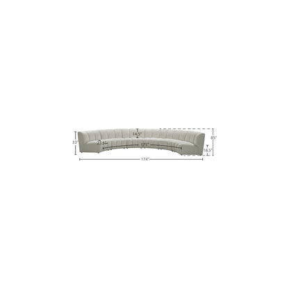 Infinity Cream Velvet 6pc. Modular Sectional