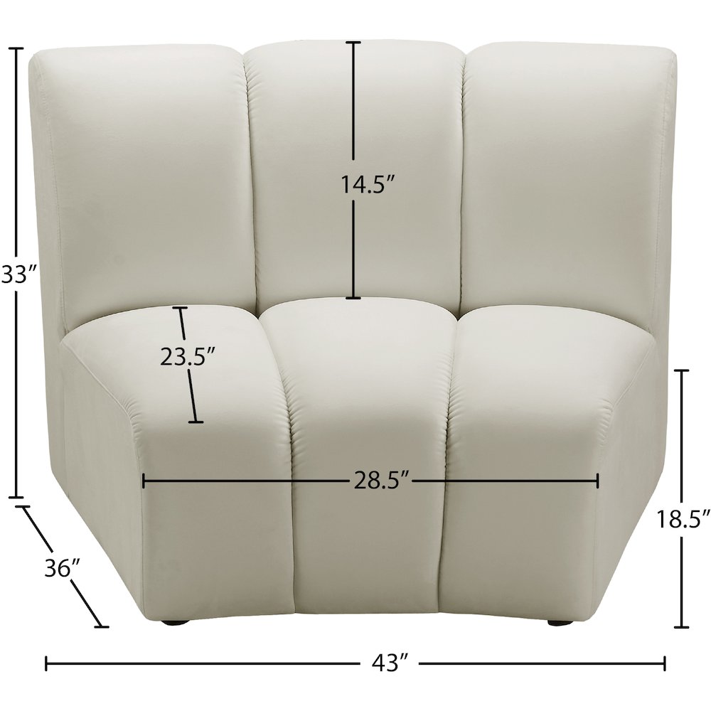 Infinity Cream Velvet Modular Chair