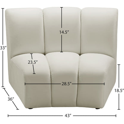 Infinity Cream Velvet Modular Chair