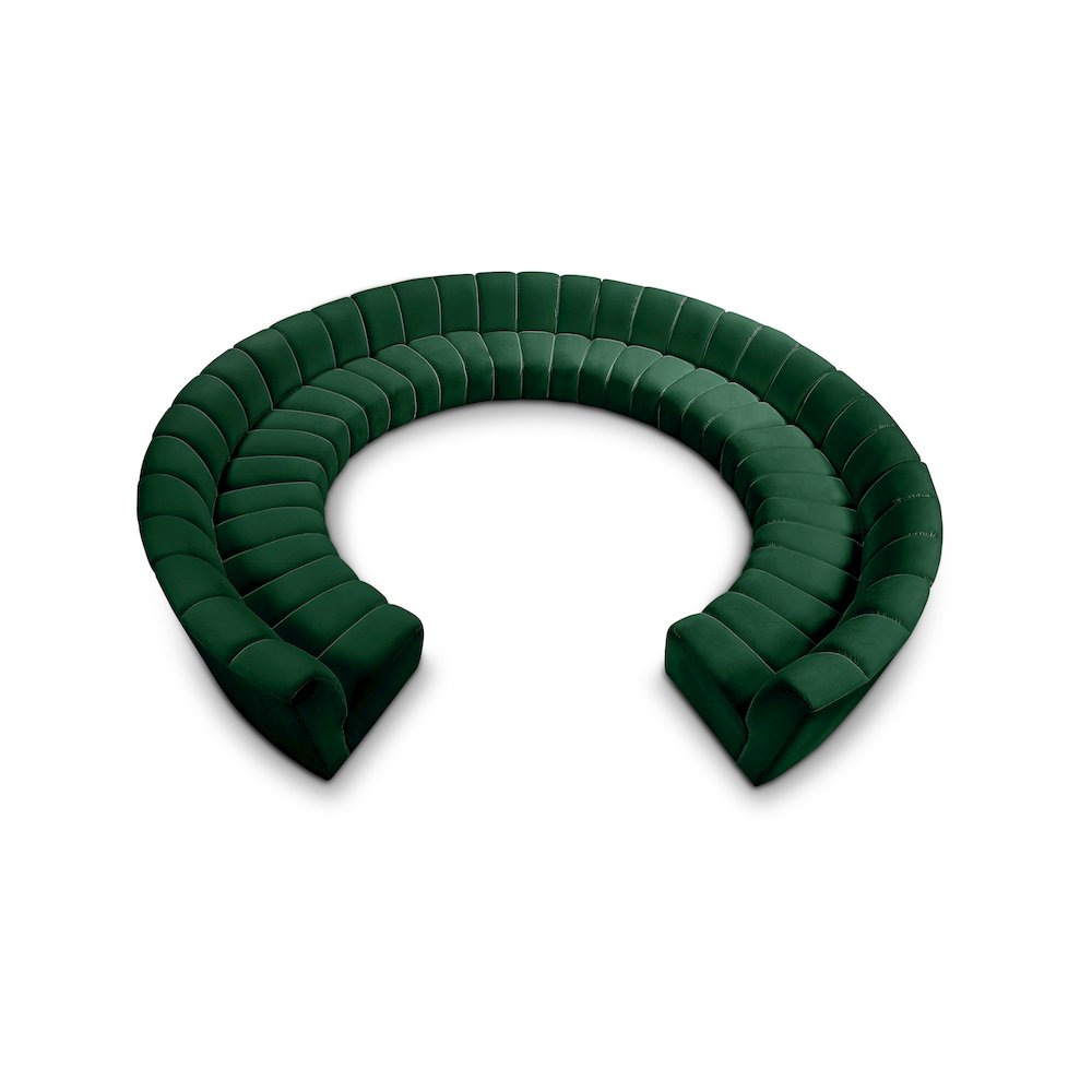 Infinity Green Velvet 11pc. Modular Sectional