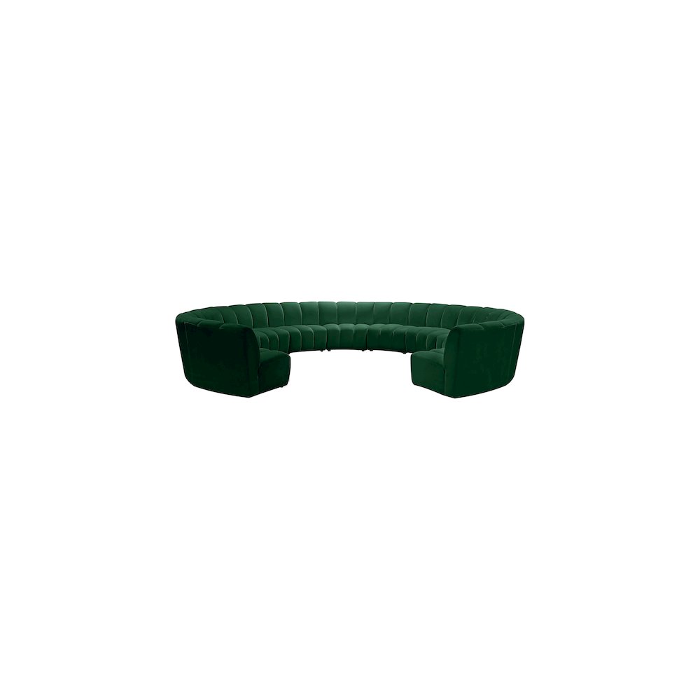 Infinity Green Velvet 11pc. Modular Sectional