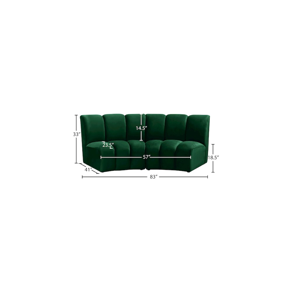 Infinity Green Velvet 2pc. Modular Sectional