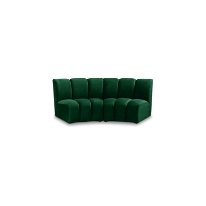 Infinity Green Velvet 2pc. Modular Sectional