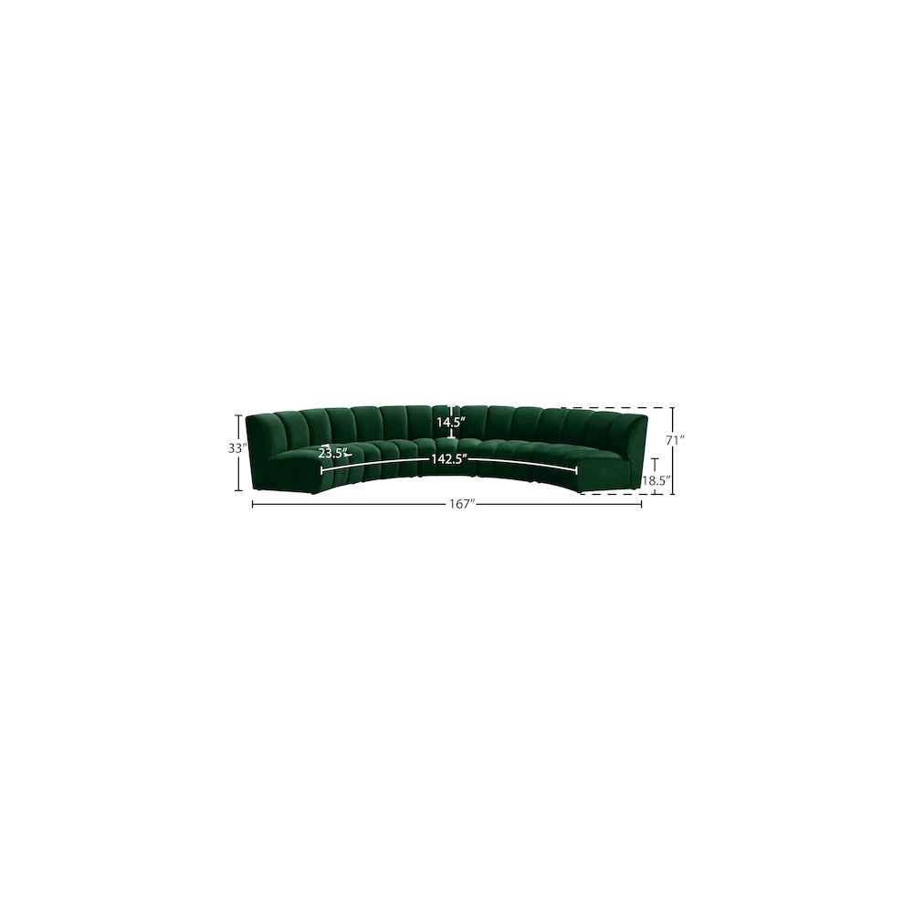 Infinity Green Velvet 5pc. Modular Sectional