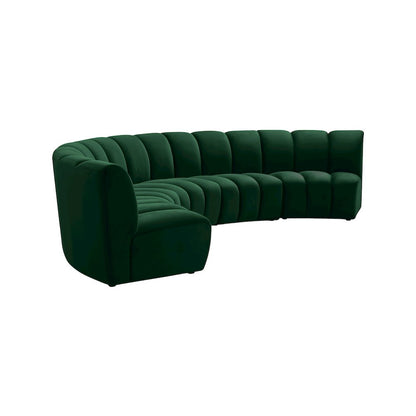 Infinity Green Velvet 5pc. Modular Sectional