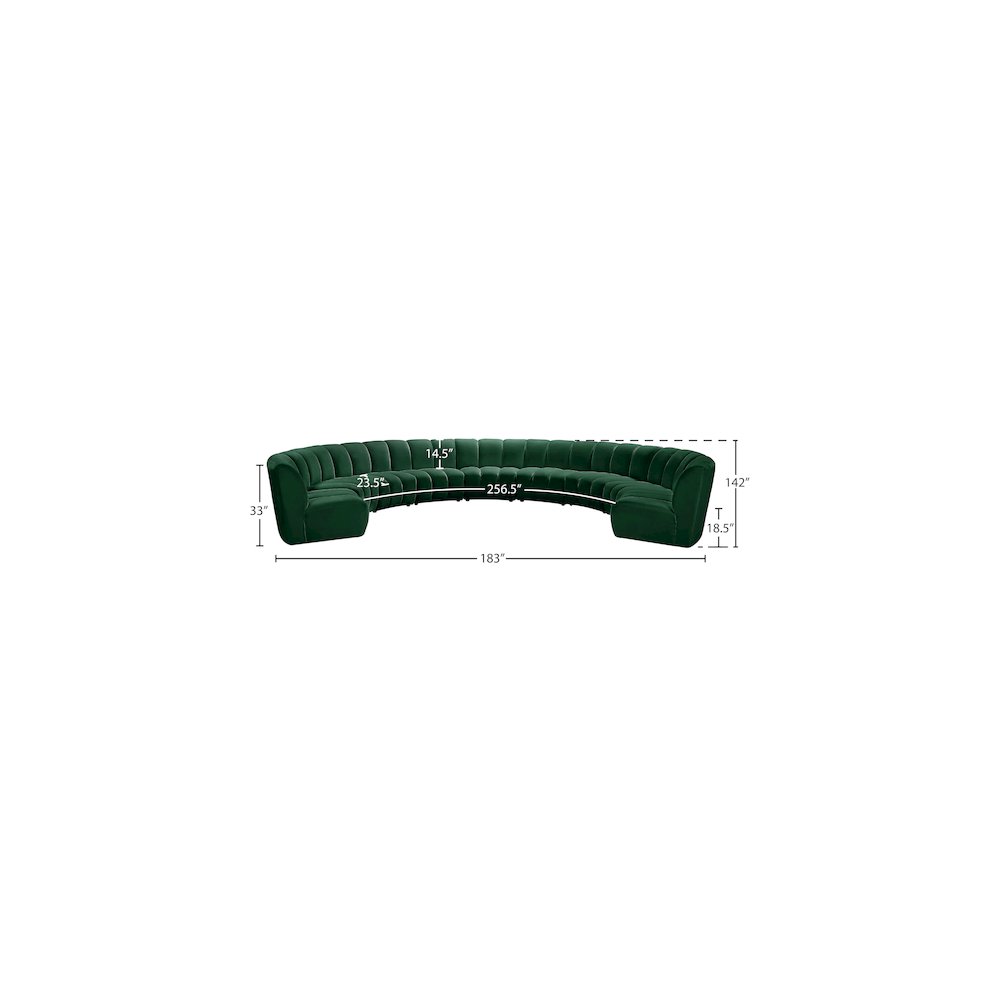 Infinity Green Velvet 9pc. Modular Sectional