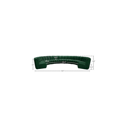 Infinity Green Velvet 9pc. Modular Sectional