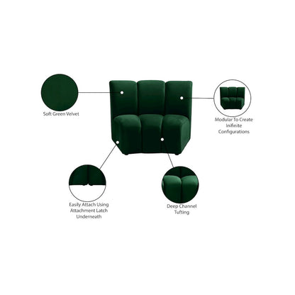 Infinity Green Velvet Modular Chair