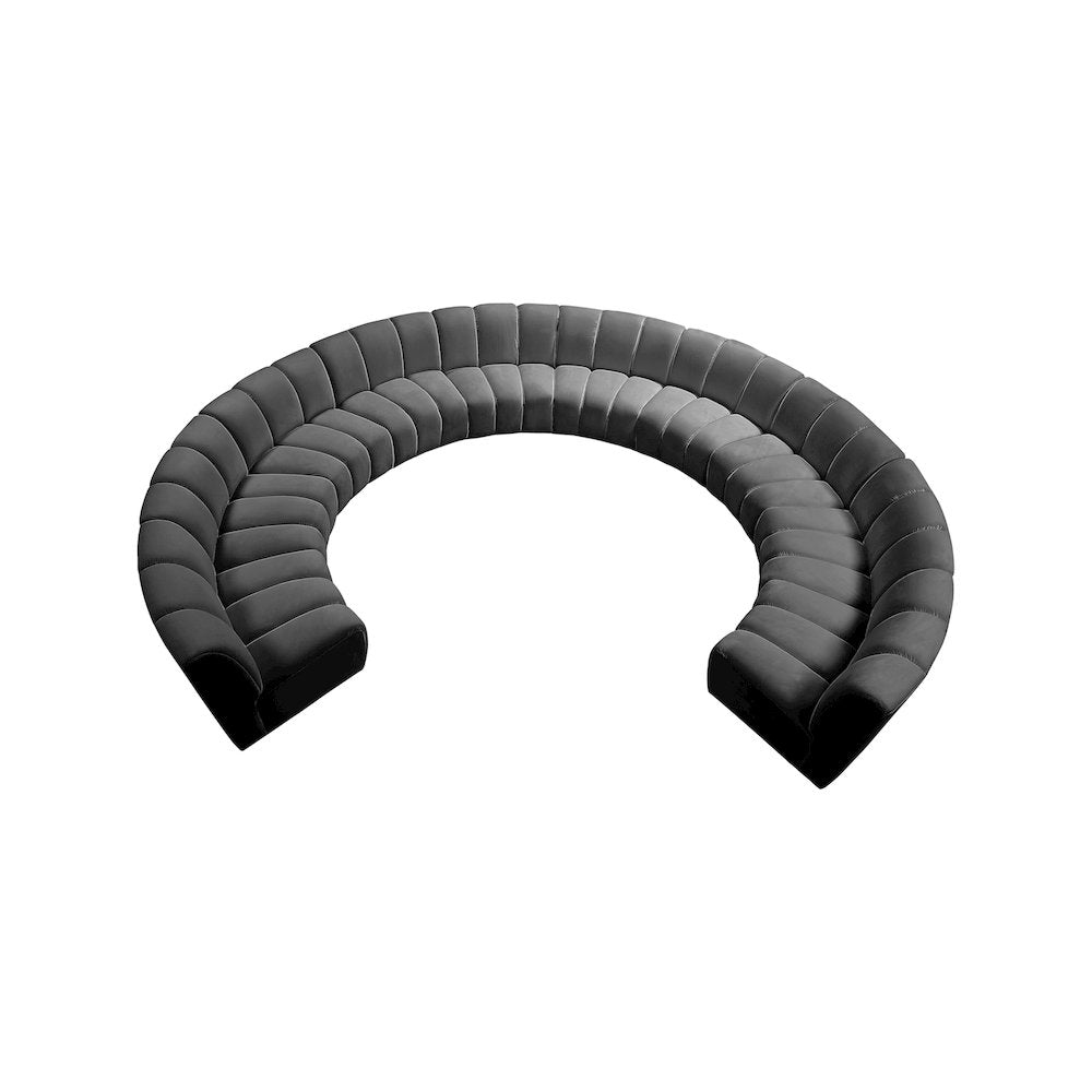 Infinity Grey Velvet 10pc. Modular Sectional