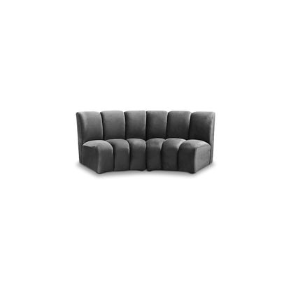 Infinity Grey Velvet 2pc. Modular Sectional