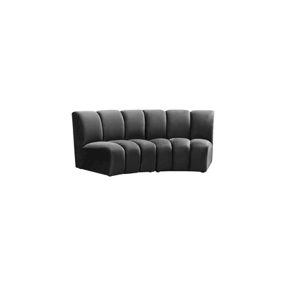 Infinity Grey Velvet 2pc. Modular Sectional
