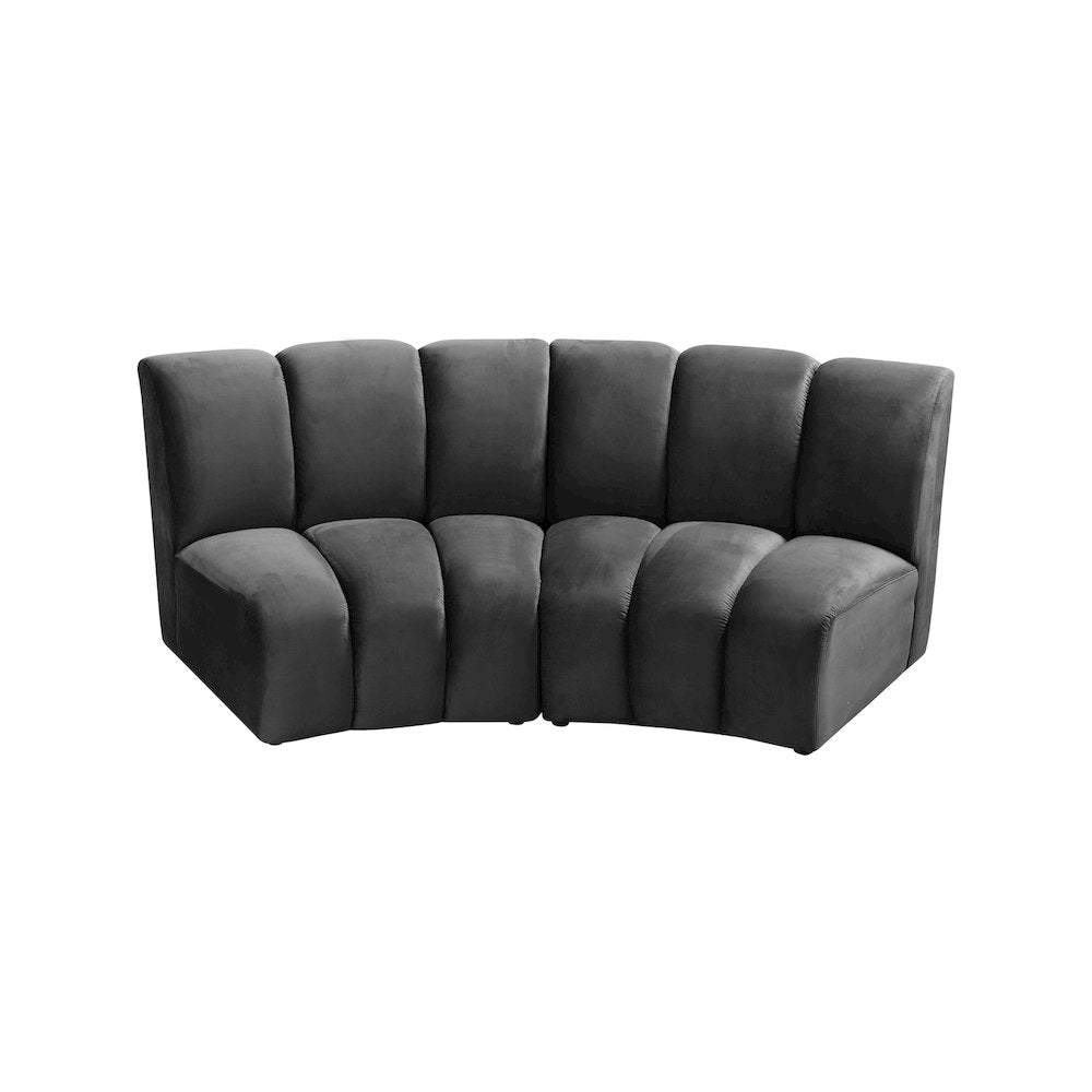Infinity Grey Velvet 2pc. Modular Sectional