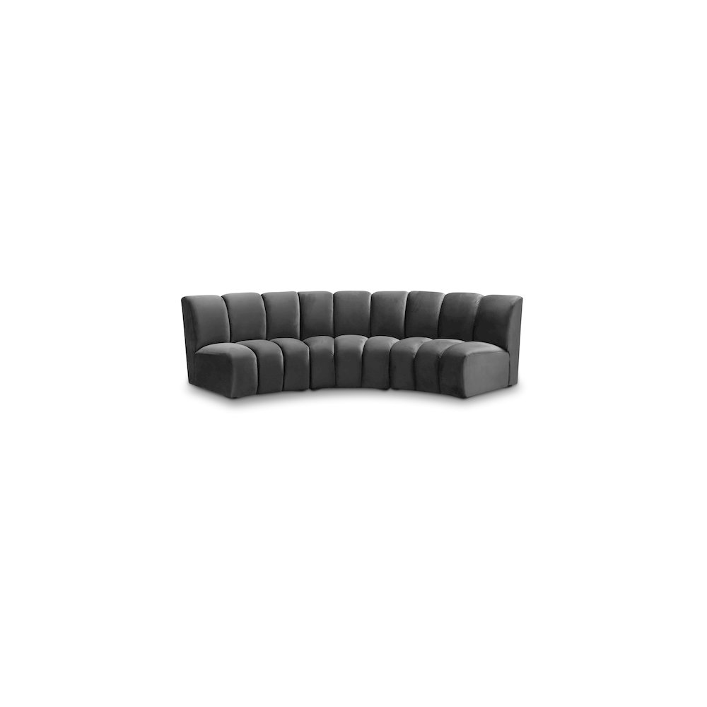 Infinity Grey Velvet 3pc. Modular Sectional