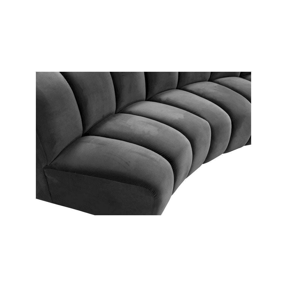 Infinity Grey Velvet 6pc. Modular Sectional