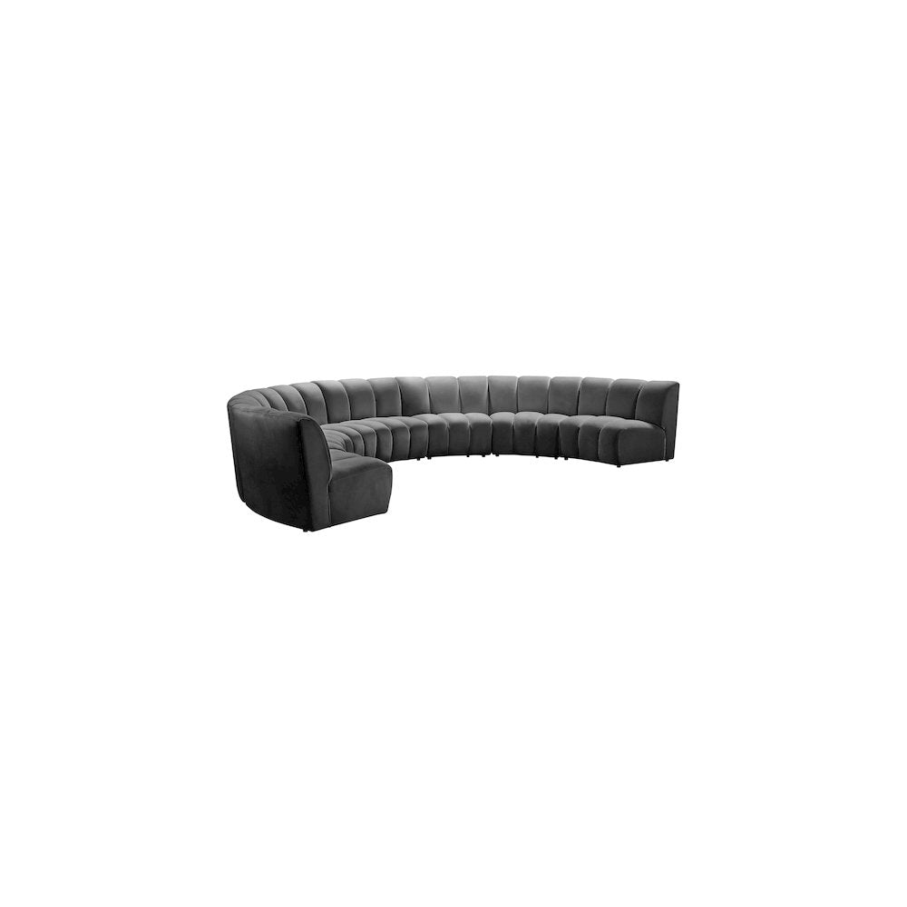 Infinity Grey Velvet 7pc. Modular Sectional
