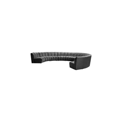 Infinity Grey Velvet 9pc. Modular Sectional