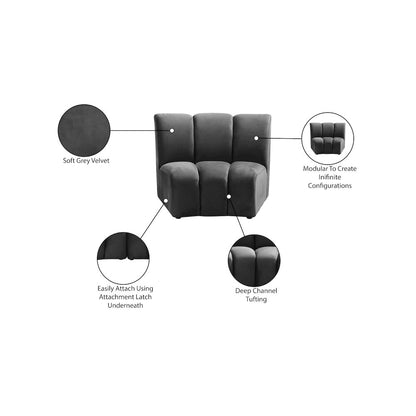 Infinity Grey Velvet Modular Chair