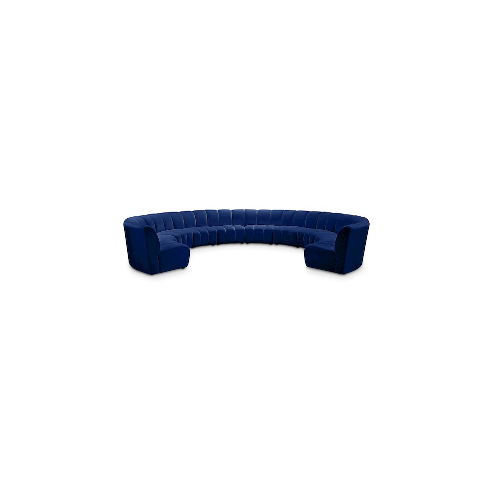 Infinity Navy Velvet 10pc. Modular Sectional
