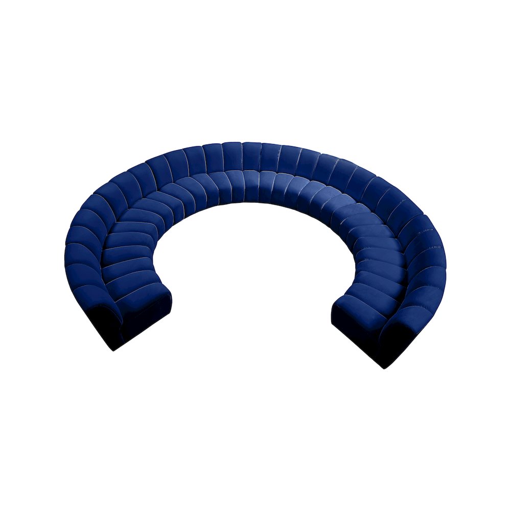 Infinity Navy Velvet 10pc. Modular Sectional