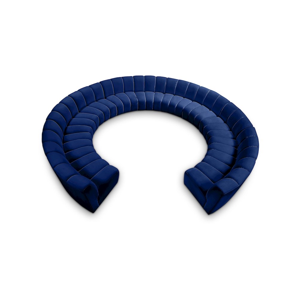 Infinity Navy Velvet 11pc. Modular Sectional