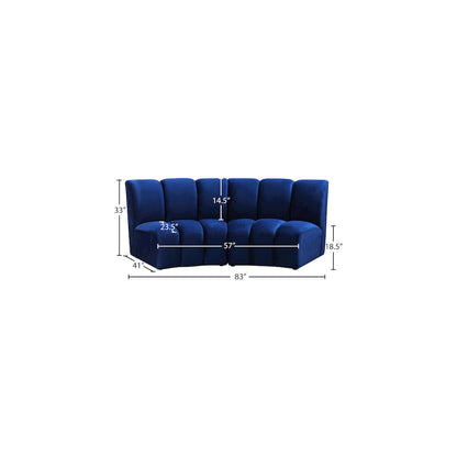 Infinity Navy Velvet 2pc. Modular Sectional