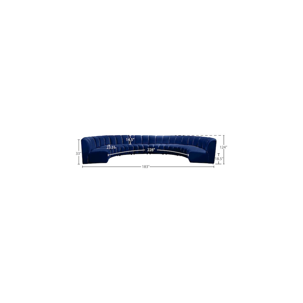 Infinity Navy Velvet 8pc. Modular Sectional