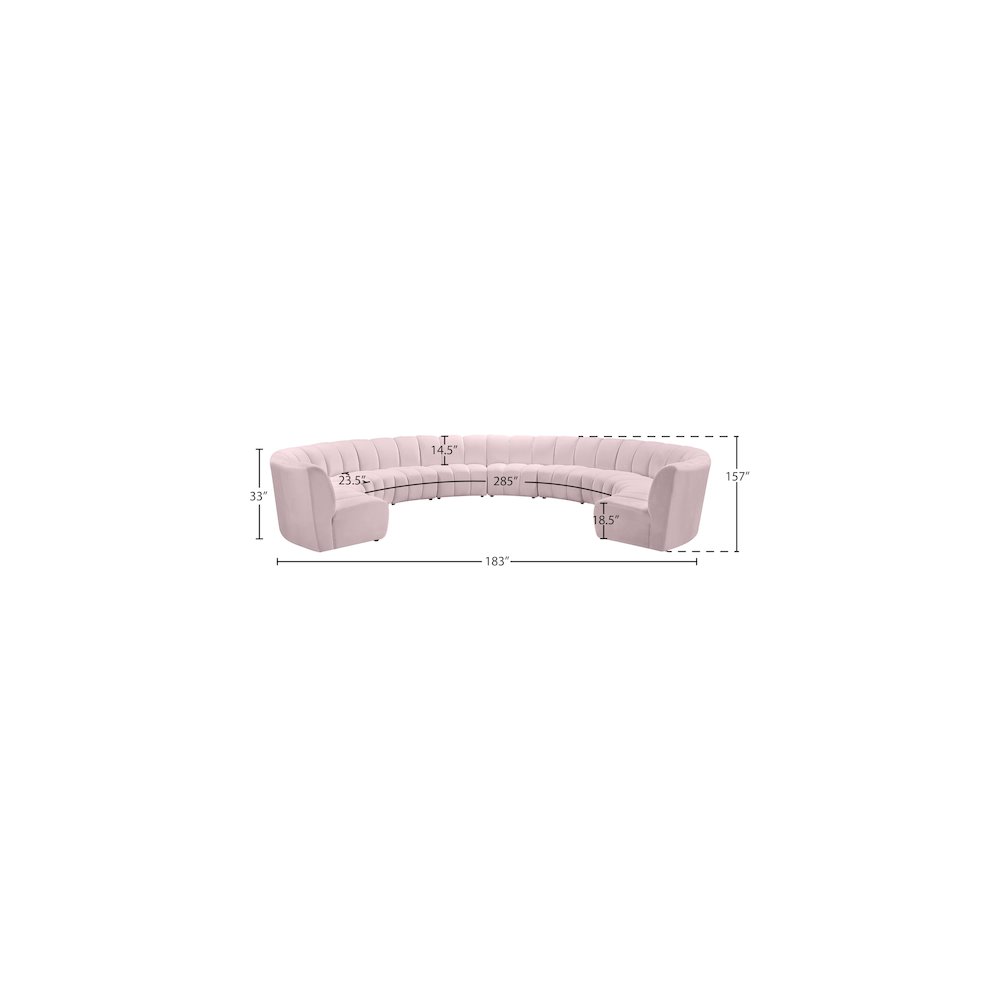 Infinity Pink Velvet 10pc. Modular Sectional