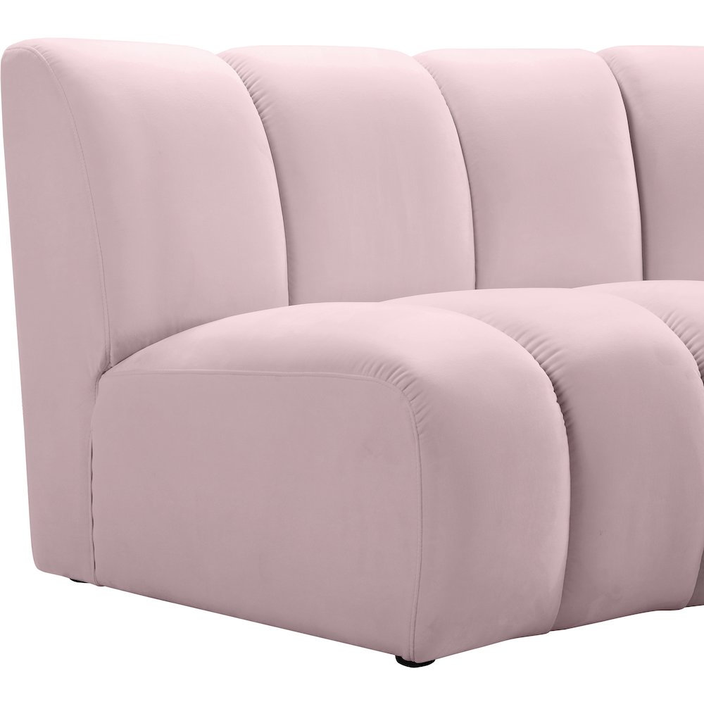 Infinity Pink Velvet 2pc. Modular Sectional
