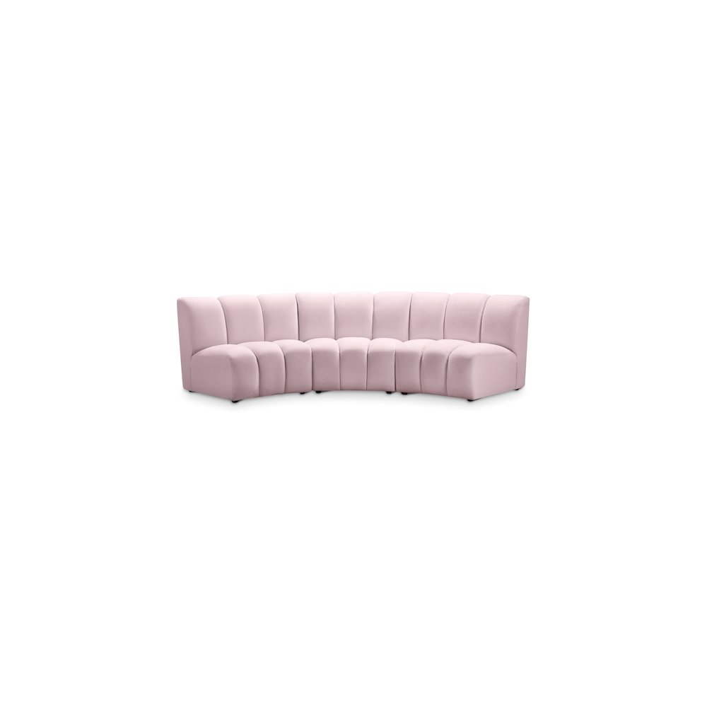 Infinity Pink Velvet 3pc. Modular Sectional