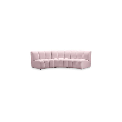 Infinity Pink Velvet 3pc. Modular Sectional