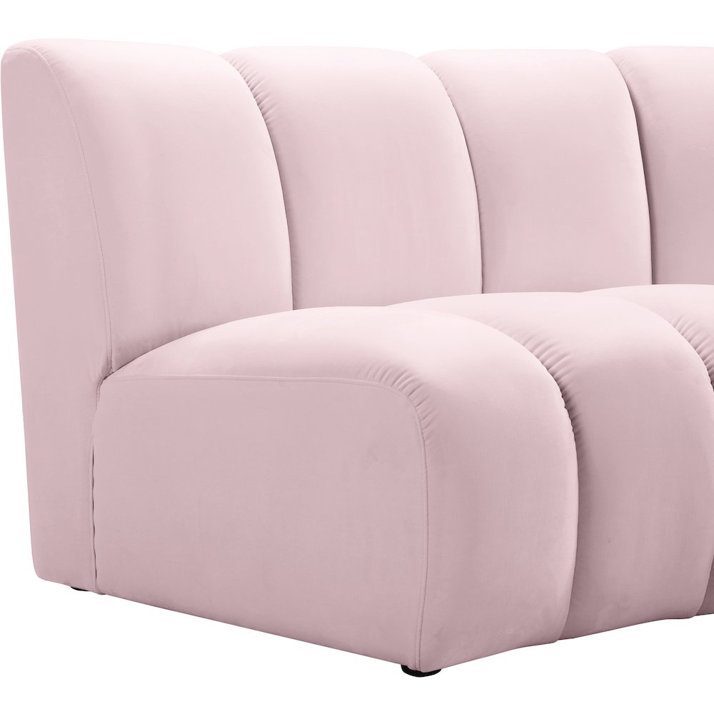 Infinity Pink Velvet 3pc. Modular Sectional