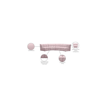 Infinity Pink Velvet 4pc. Modular Sectional