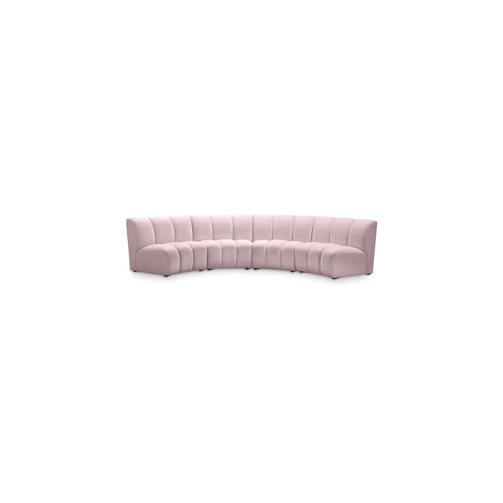 Infinity Pink Velvet 4pc. Modular Sectional