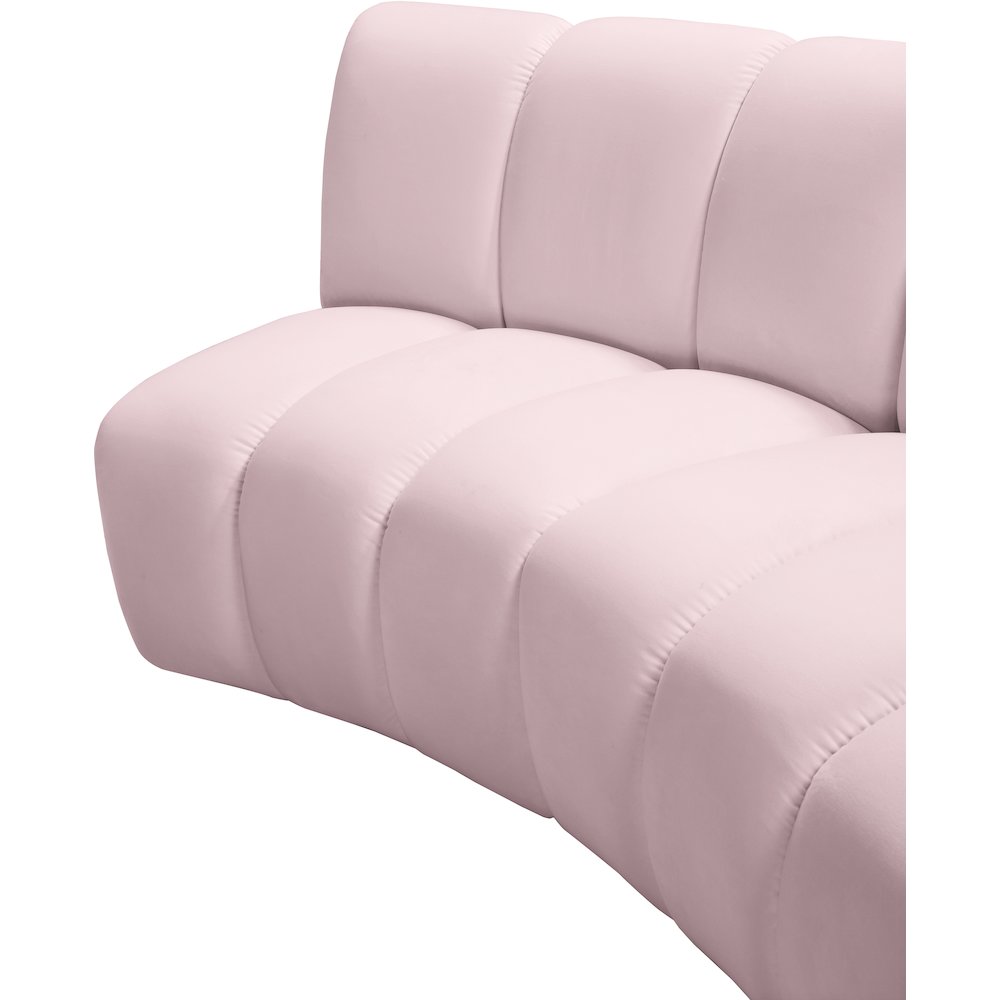 Infinity Pink Velvet 4pc. Modular Sectional