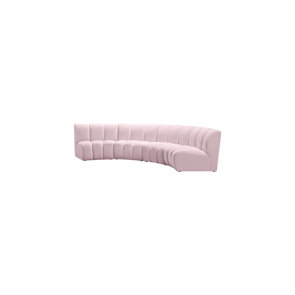 Infinity Pink Velvet 4pc. Modular Sectional