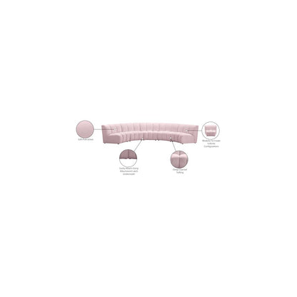 Infinity Pink Velvet 5pc. Modular Sectional
