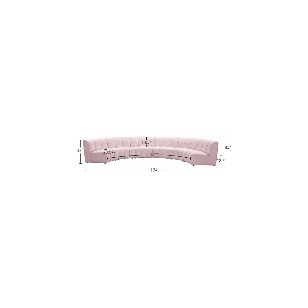 Infinity Pink Velvet 6pc. Modular Sectional