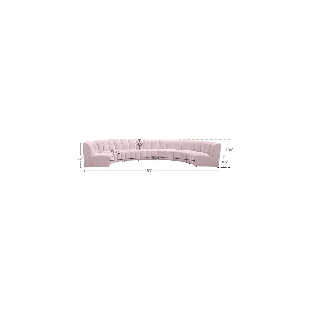 Infinity Pink Velvet 7pc. Modular Sectional