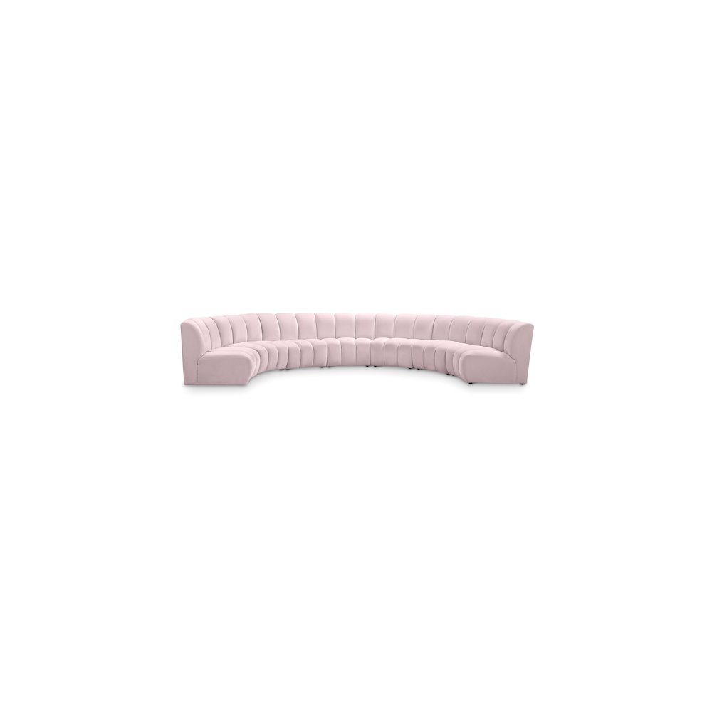 Infinity Pink Velvet 7pc. Modular Sectional