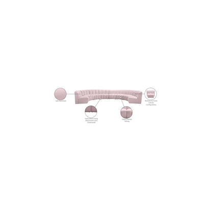 Infinity Pink Velvet 8pc. Modular Sectional
