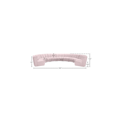 Infinity Pink Velvet 9pc. Modular Sectional